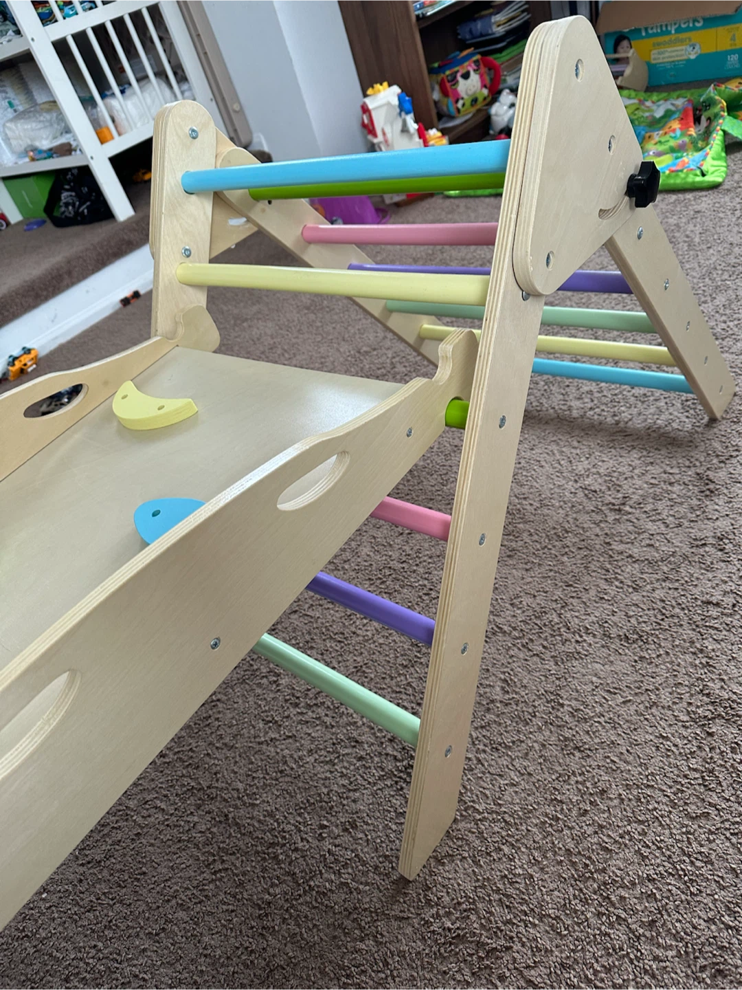 Kids Wooden Climbing Triangle and Rocker Set - photo 3