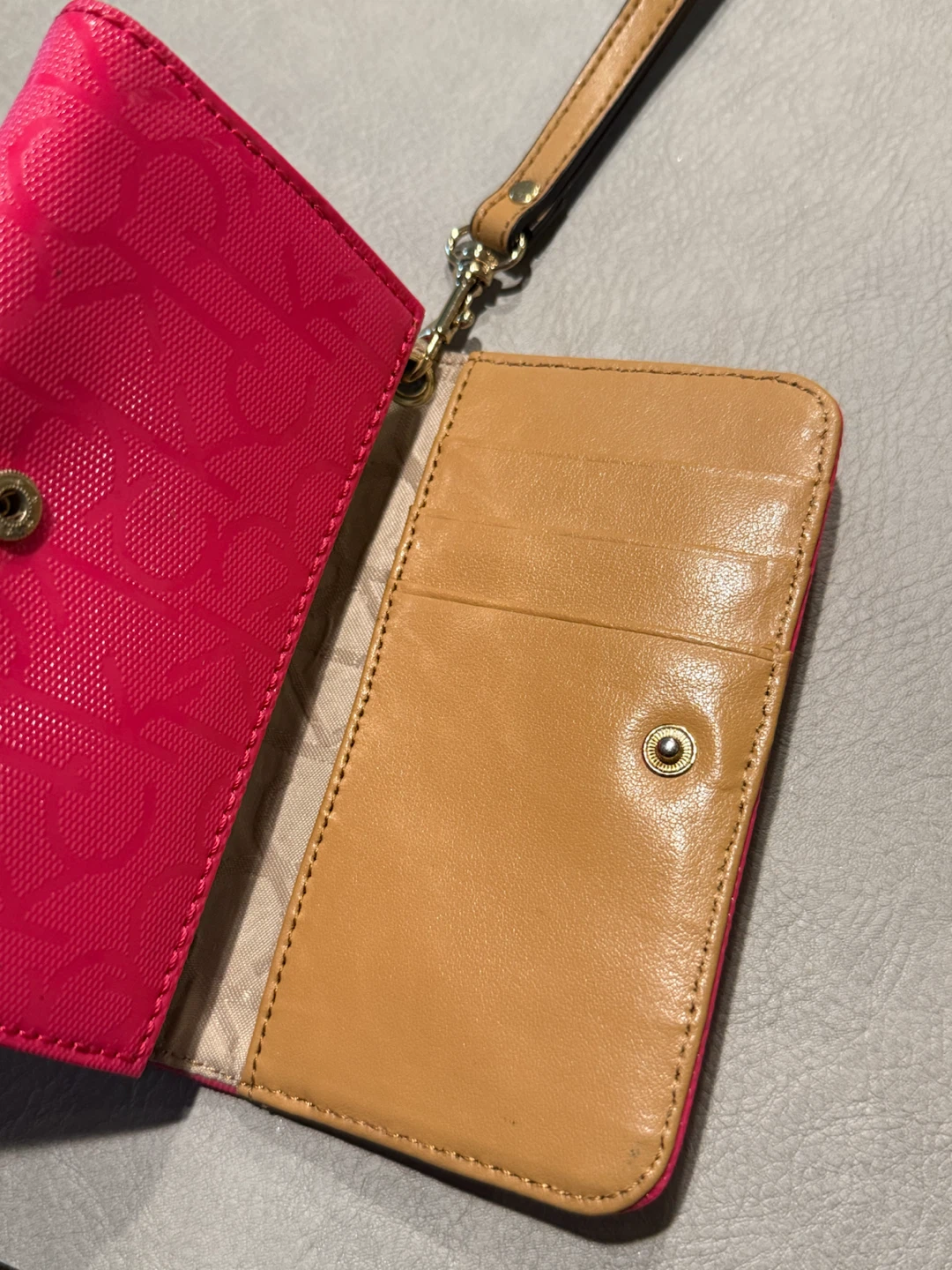 Calvin Klein Hot Pink Monogram Wristlet Wallet with Card Holder - photo 2