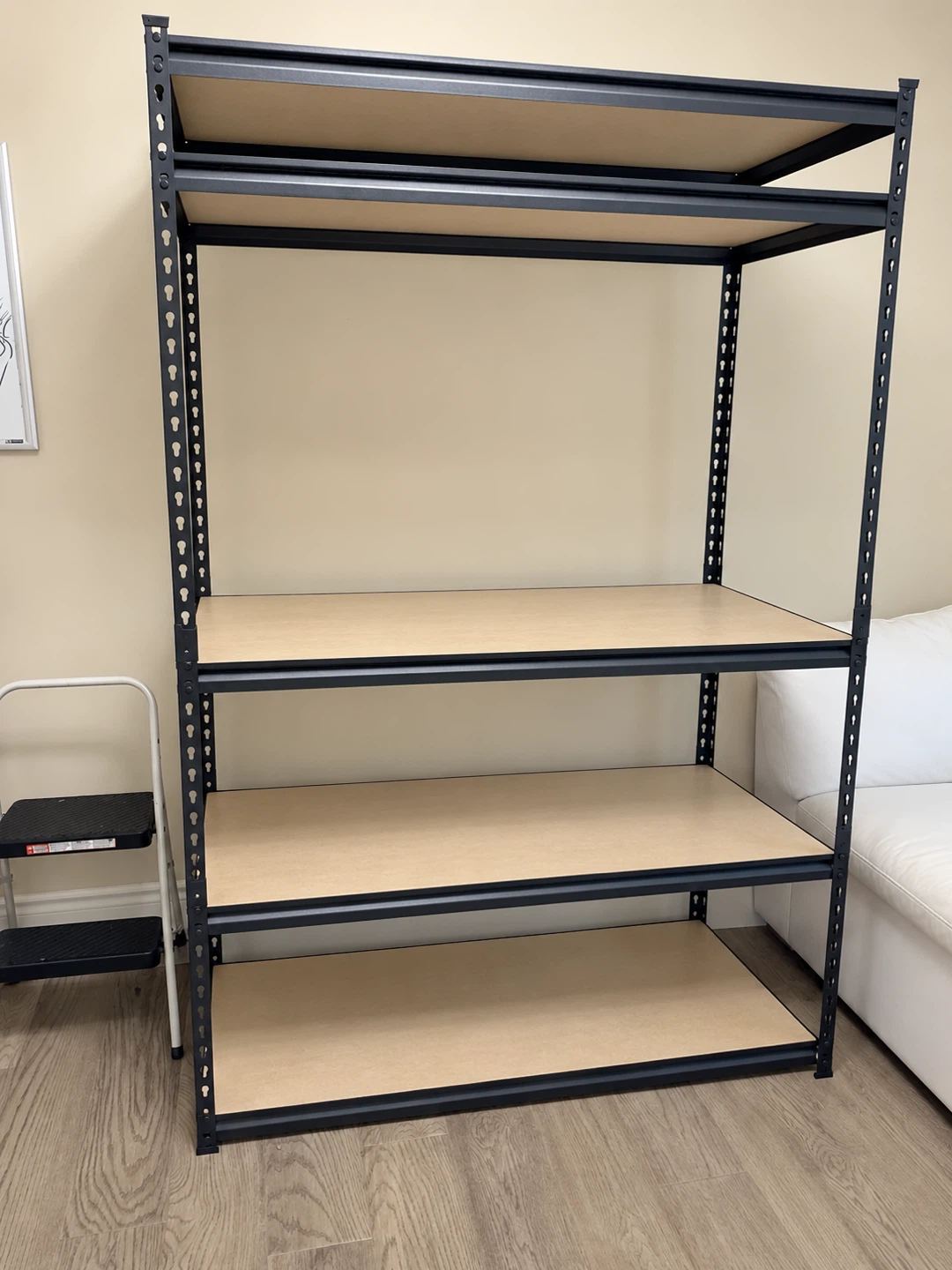 Industrial Style 4-Tier Metal Shelving Unit