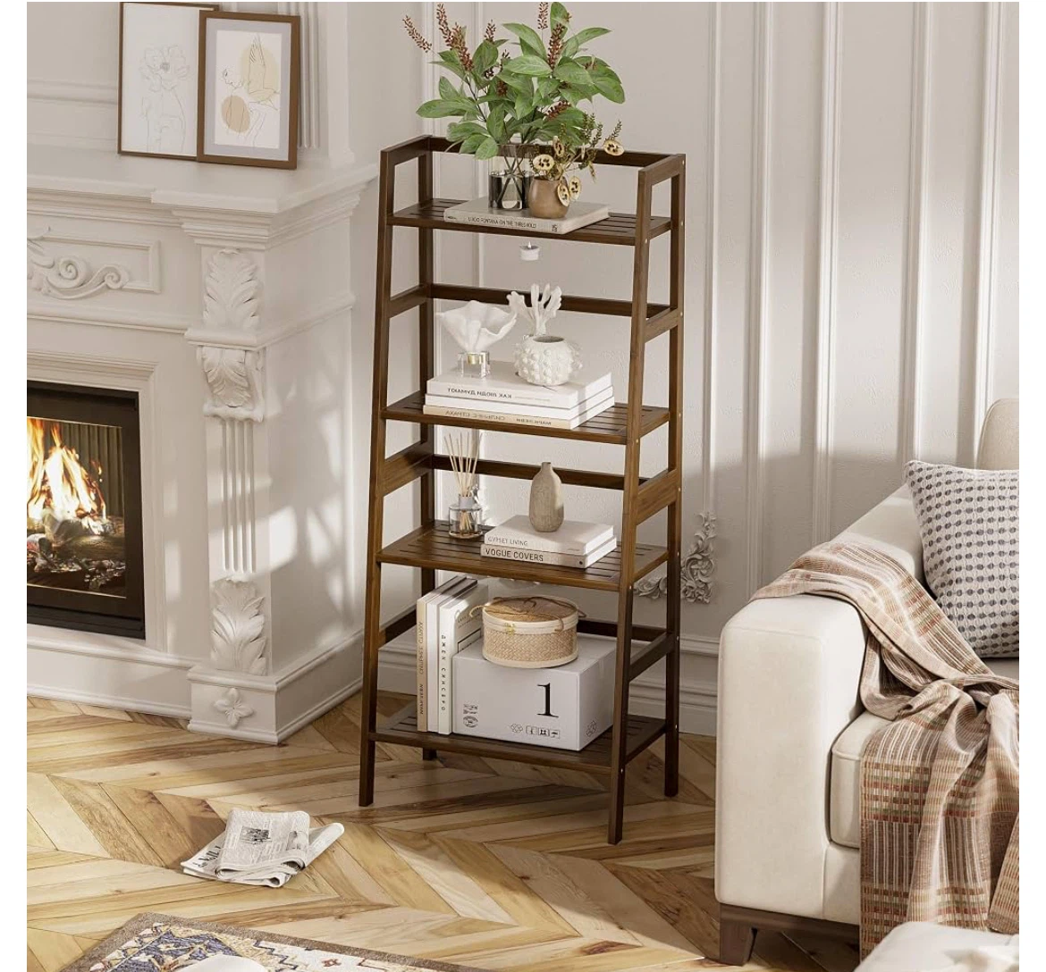 4-Layer Bamboo Ladder Shelf - photo 2
