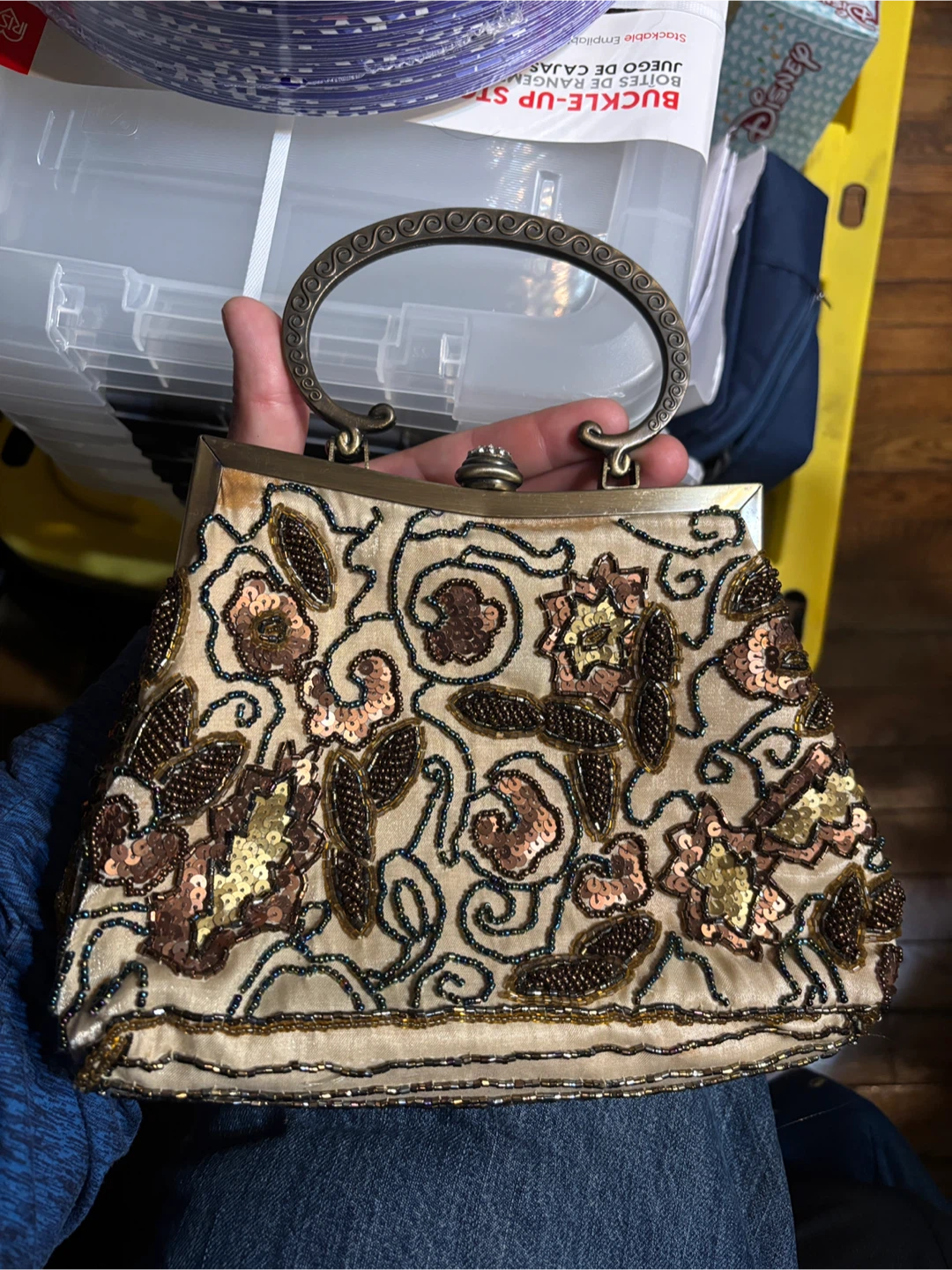Beaded Sequin Floral Evening Handbag