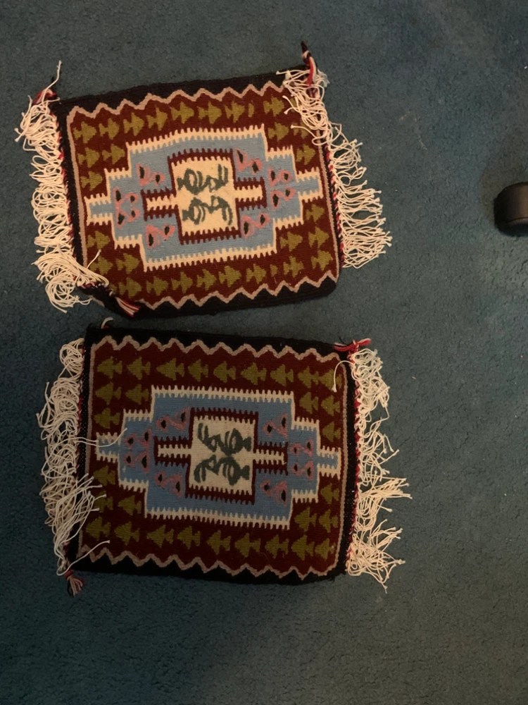 Two Small Woven Tapestry Wall Hangings