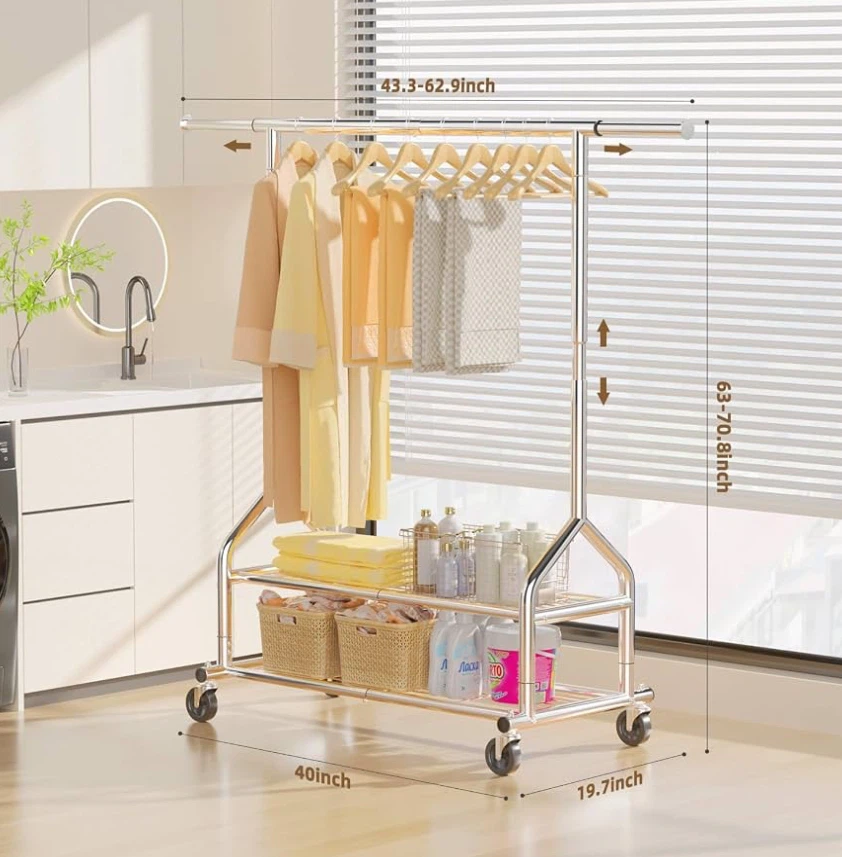 Heavy-Duty Rolling Clothes Rack - photo 3