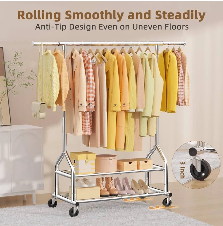 Heavy-Duty Rolling Clothes Rack - photo 5