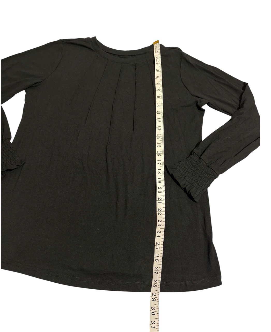 Black Pleated Long Sleeve Top - photo 4