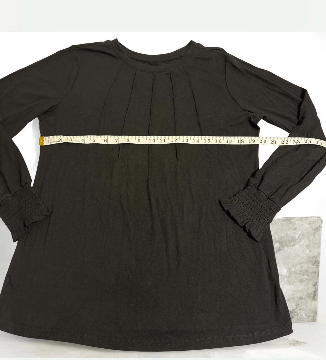 Black Pleated Long Sleeve Top - photo 5