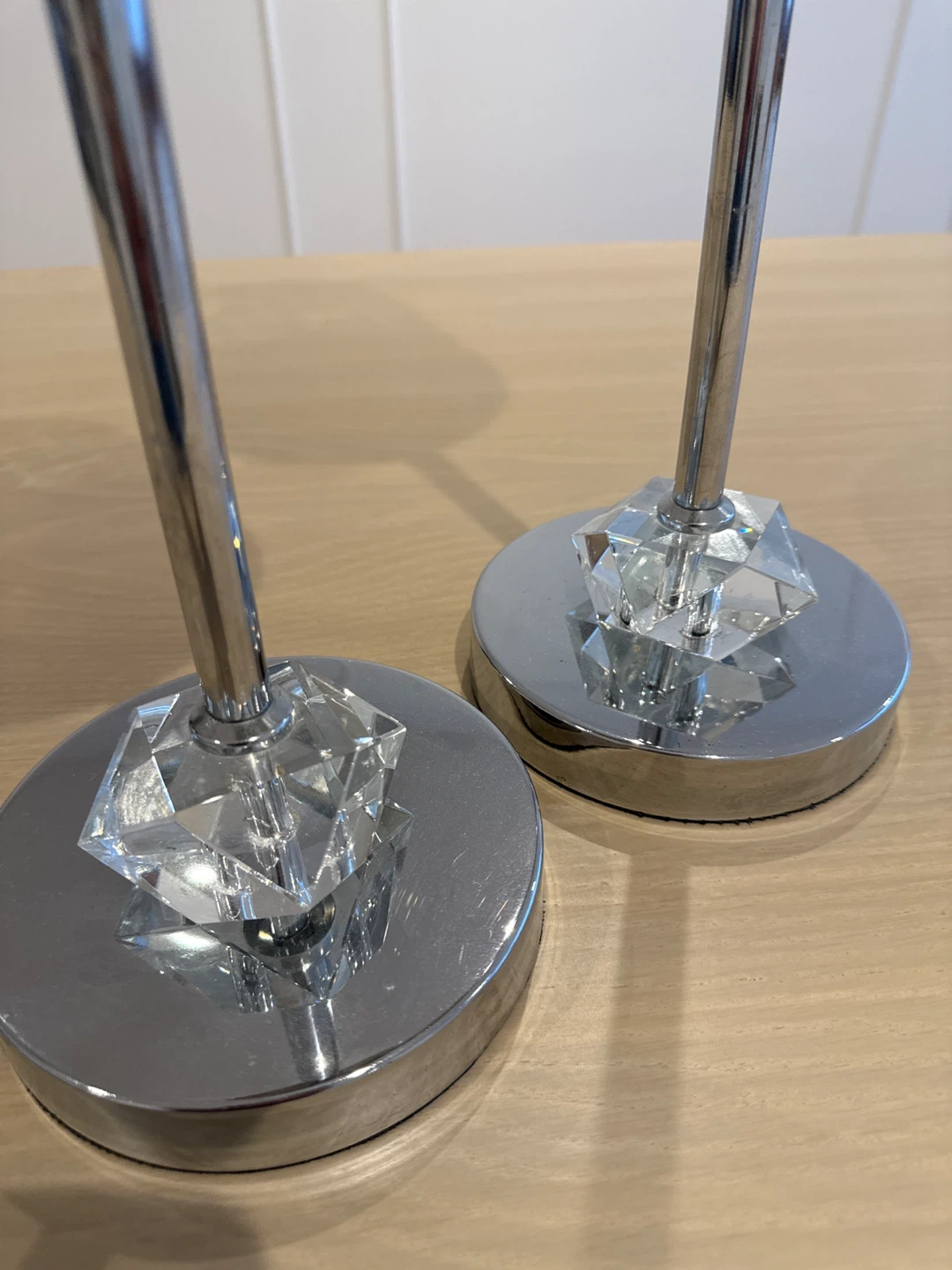 Set of 2 Crystal-Polished Chrome Candle Holders - photo 3