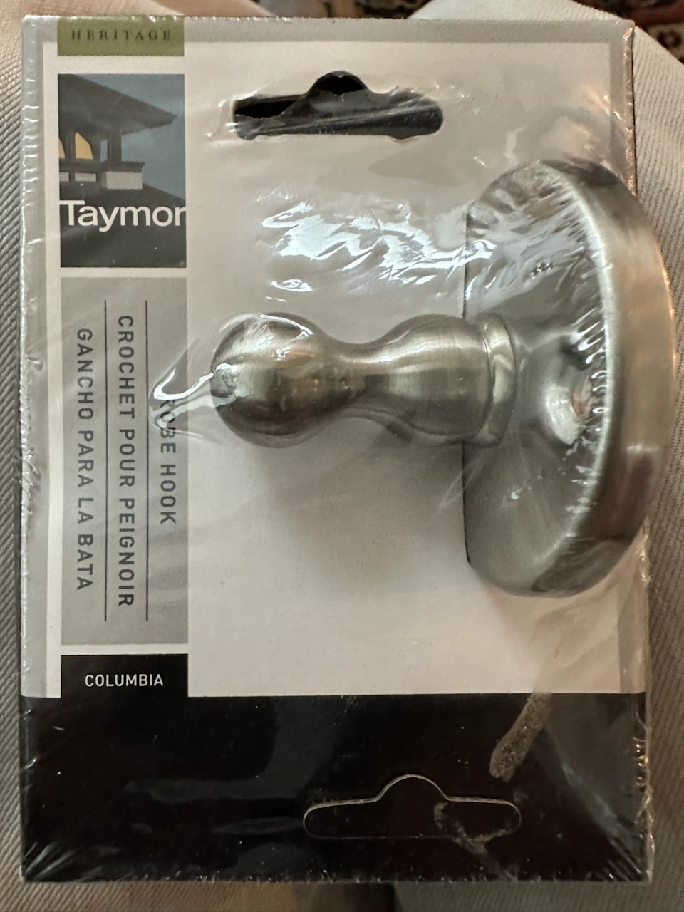 New Taymor Heritage Columbia Single Robe Hook, Satin Nickel - photo 2