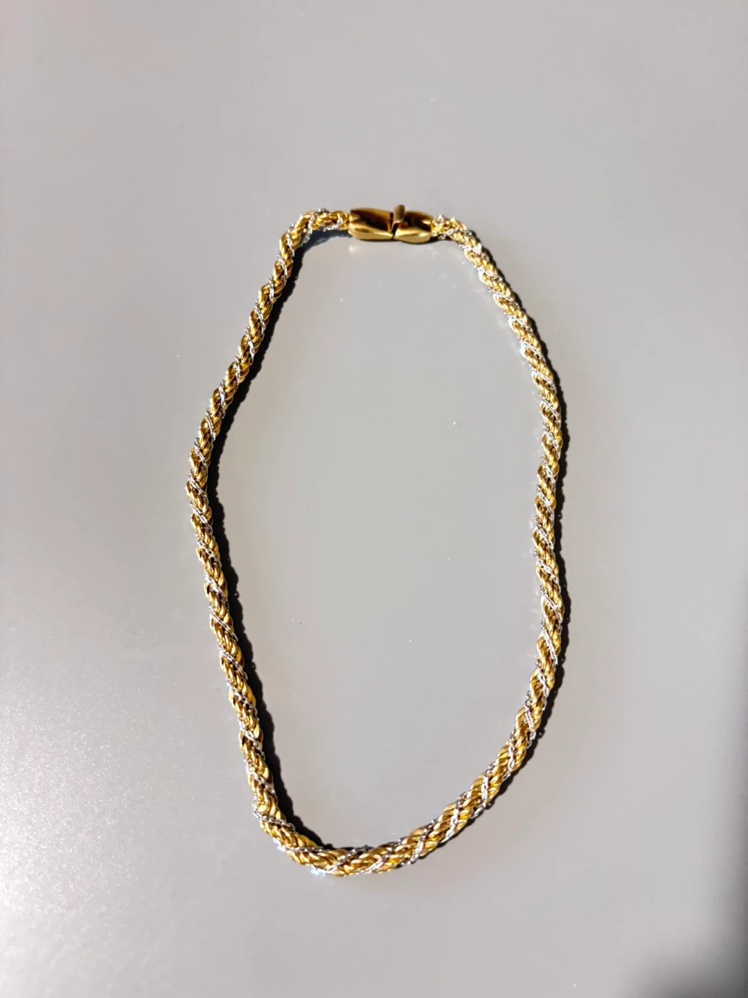 Two-Tone Twisted Rope Chain Necklace
