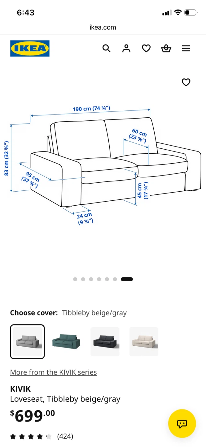 IKEA KIVIK Loveseat - photo 4