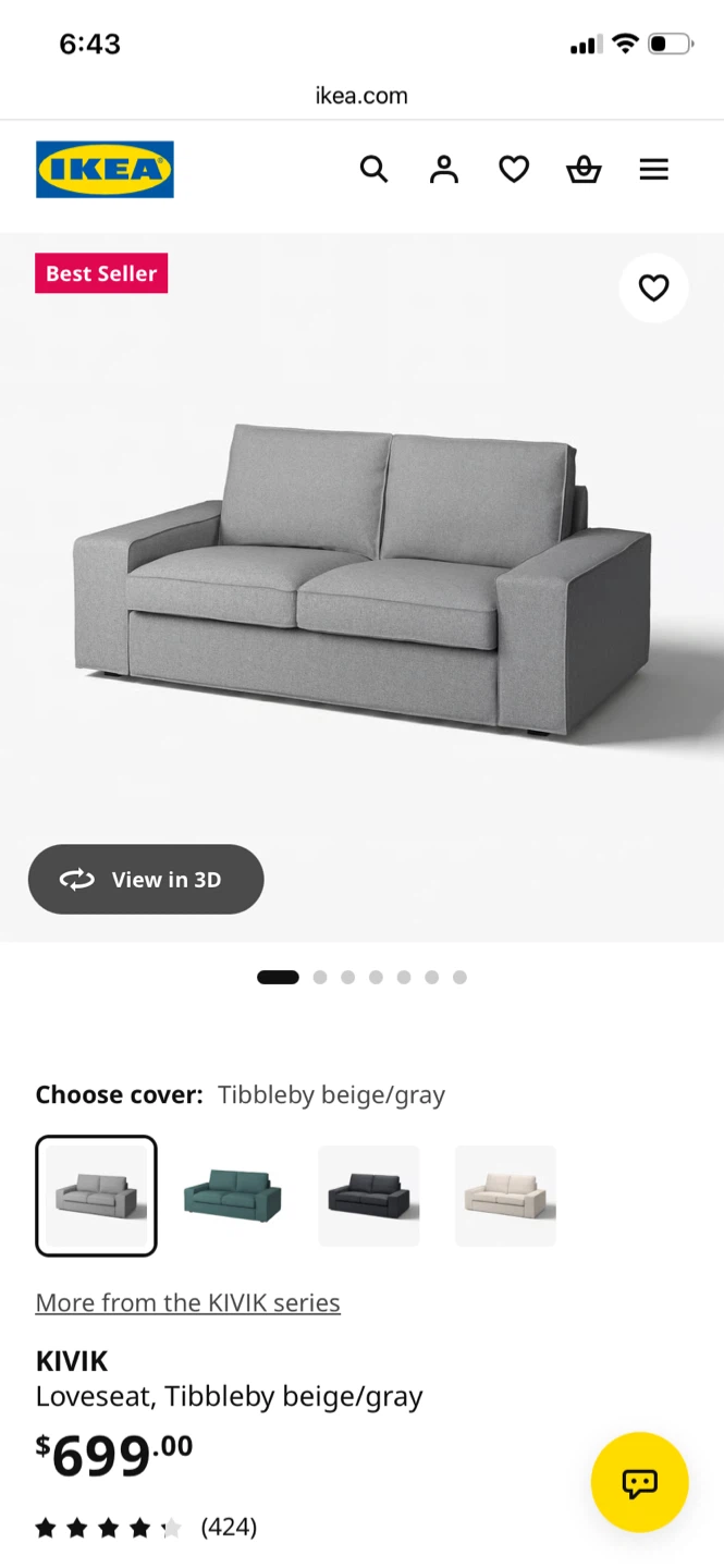 IKEA KIVIK Loveseat - photo 5