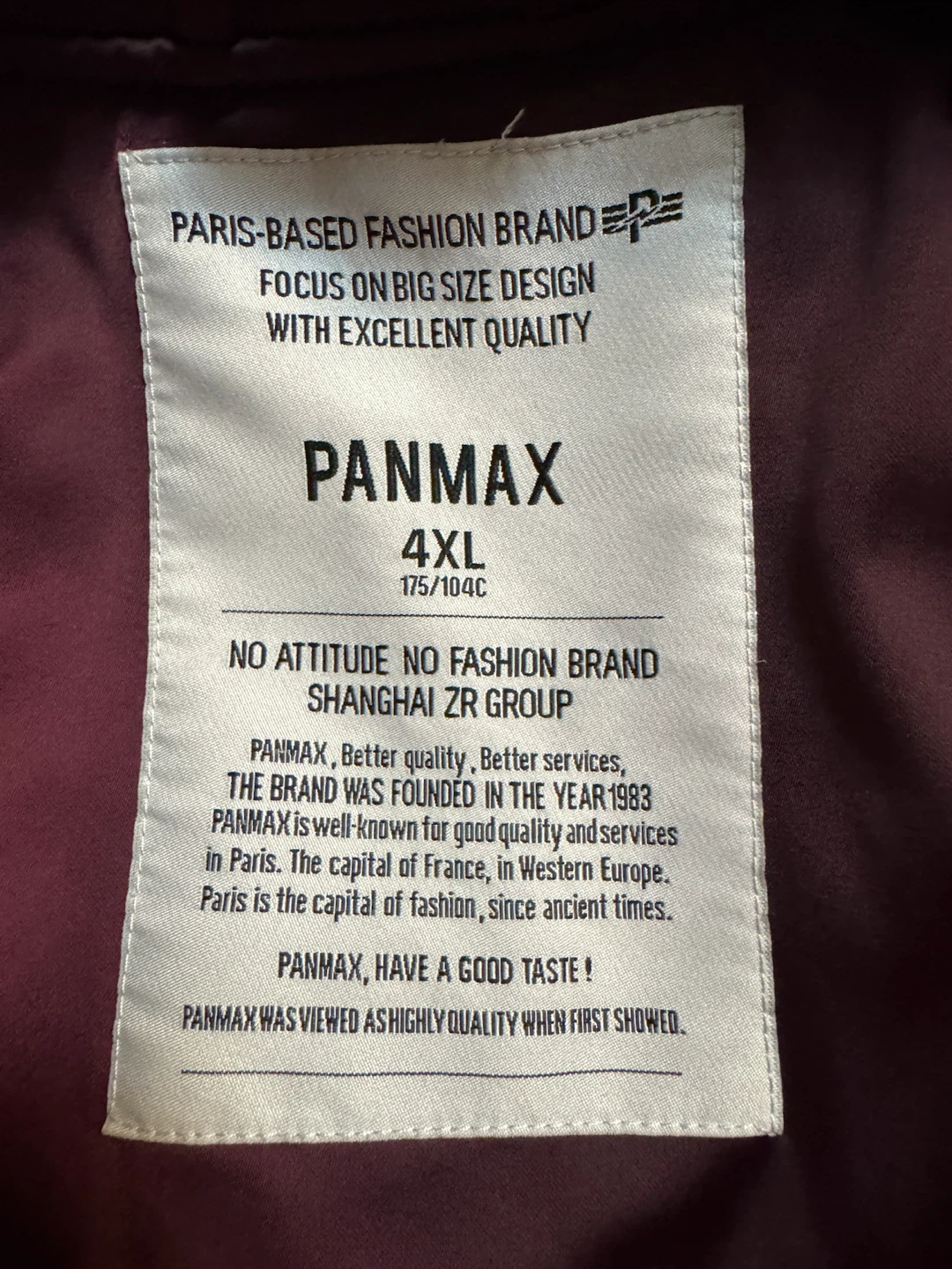 Panmax & Paris Men’s Jacket (sizing M/L) - photo 2