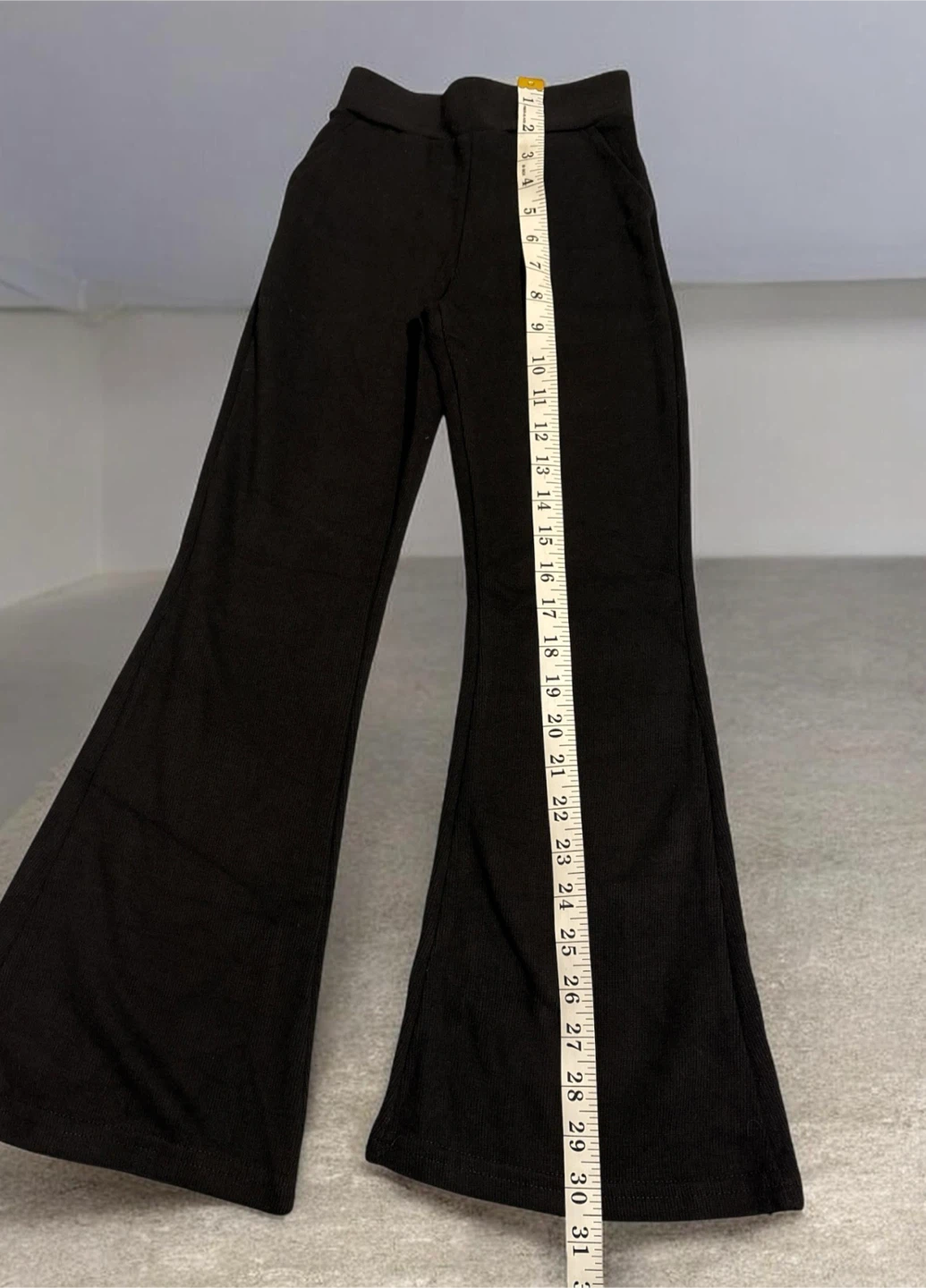 Black Ribbed Flare Pants - photo 2