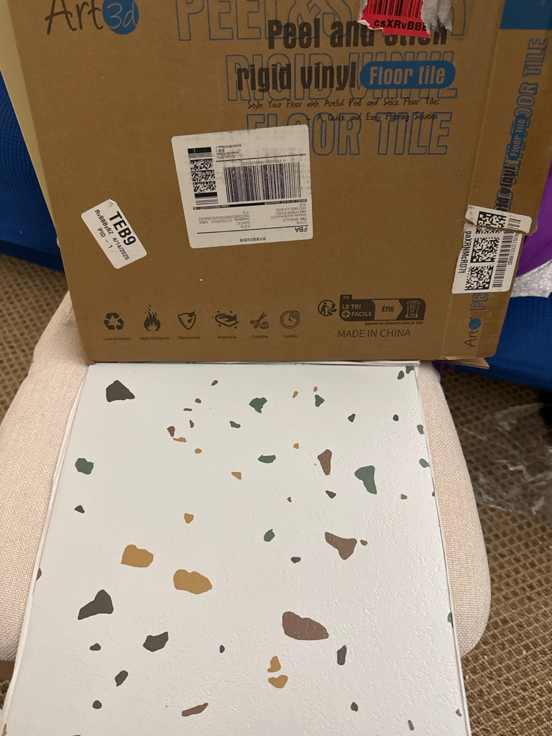 Art3d Peel and Stick Rigid Vinyl Floor Tiles