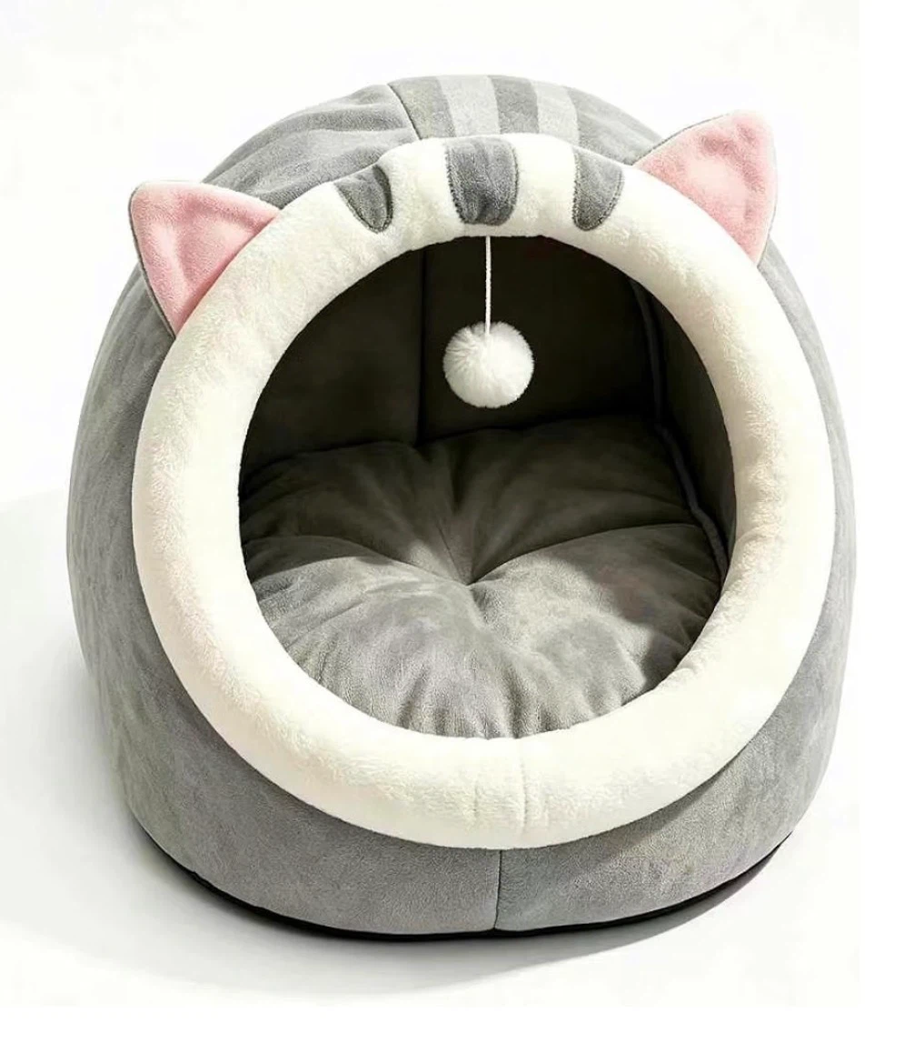 Gray Cat Cave Bed