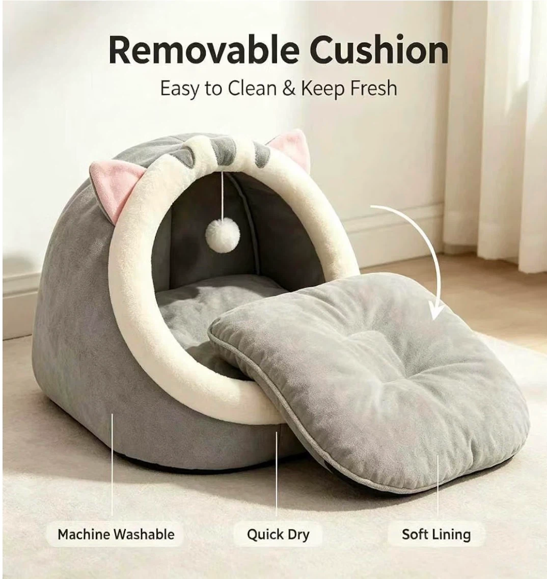Gray Cat Cave Bed - photo 2