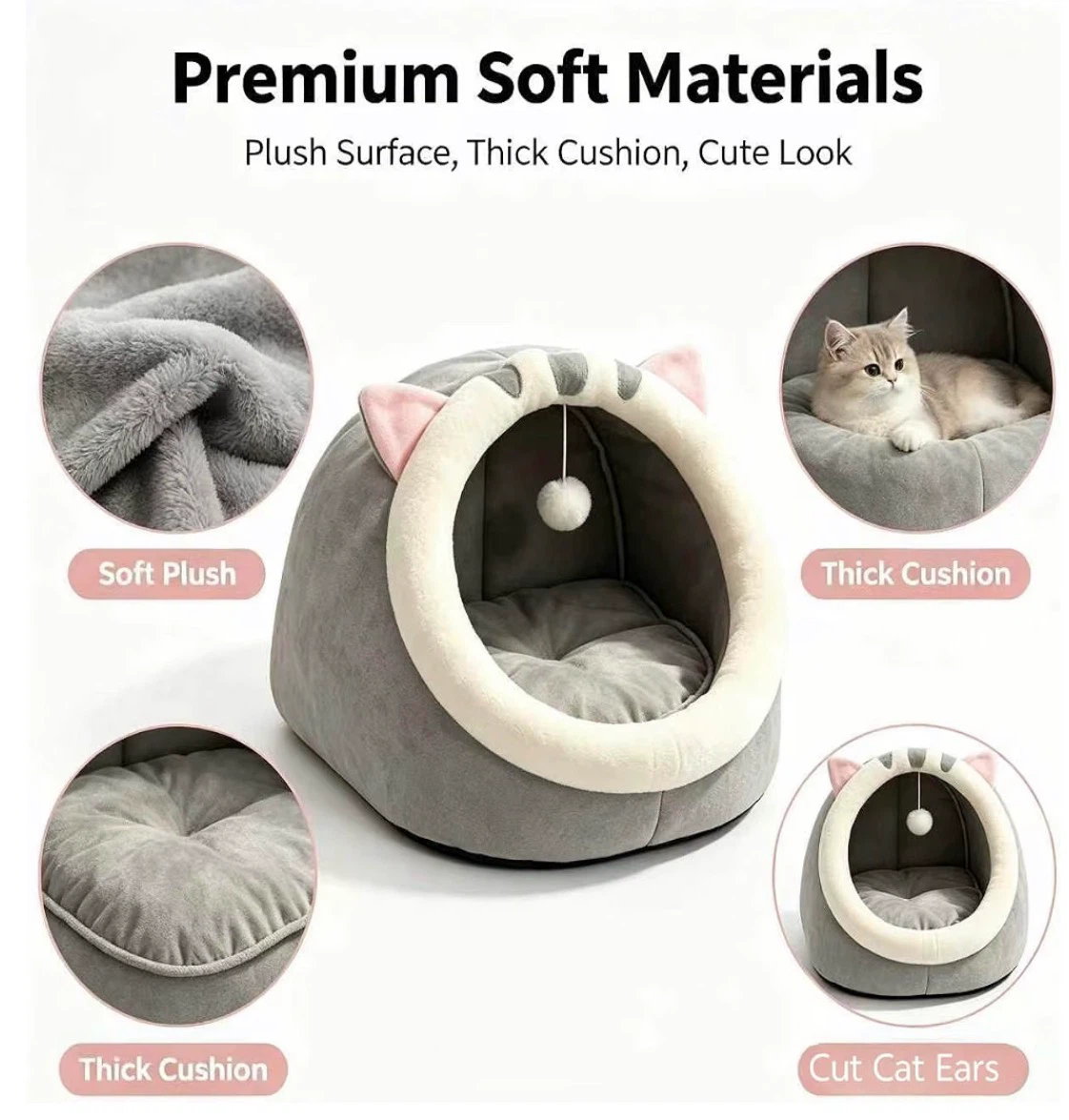 Gray Cat Cave Bed - photo 4