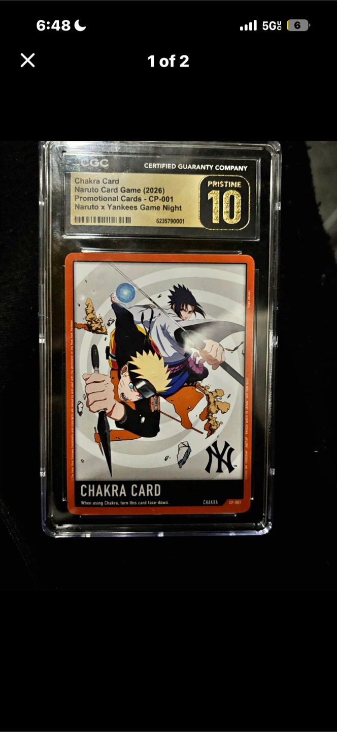 CGC Pristine 10 Naruto x Yankees Chakra Promo Card - photo 2