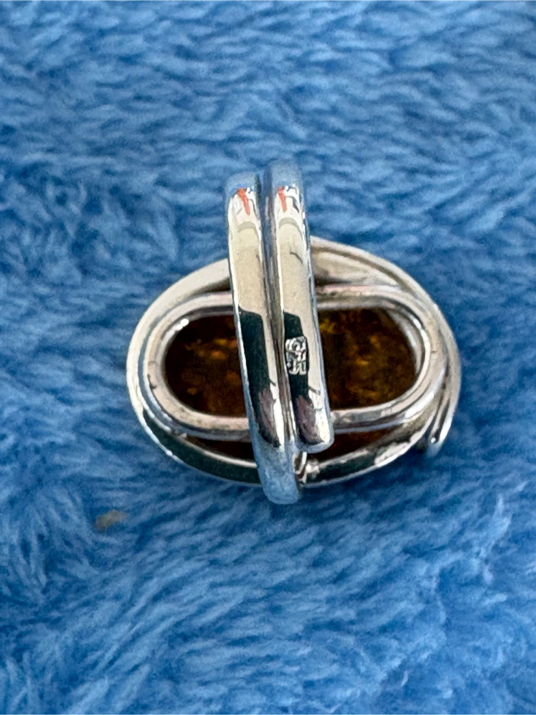 Sterling Silver and Amber Adjustable Ring - photo 4