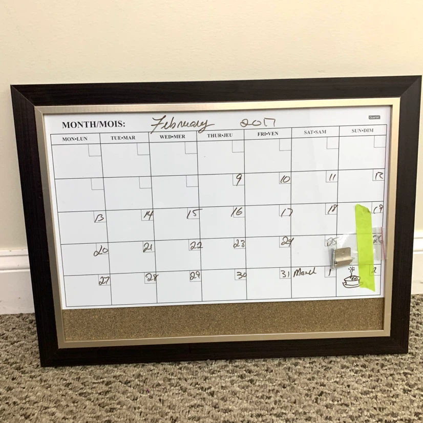 Monthly Calendar Whiteboard Wall Planner Dry Erase Board Cork - photo 2