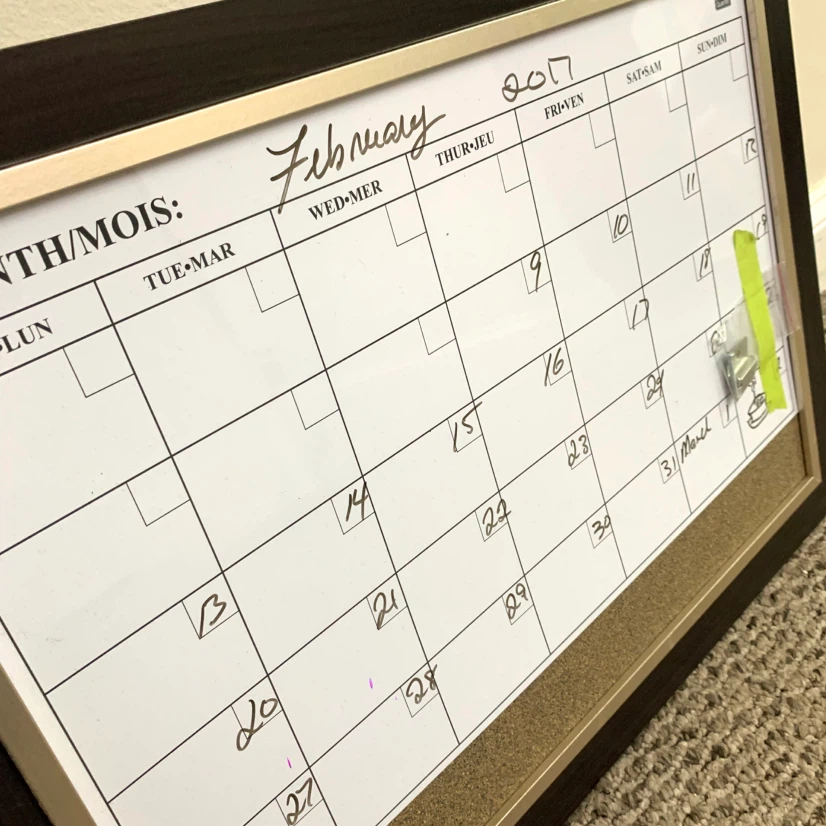 Monthly Calendar Whiteboard Wall Planner Dry Erase Board Cork - photo 3