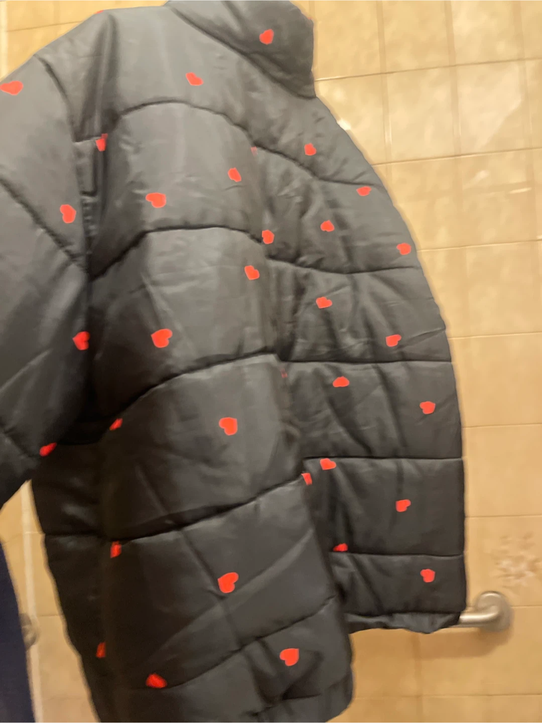 Daisy Street Heart Print Puffer Jacket - photo 2