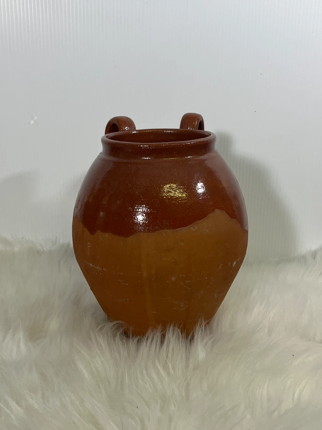 Vintage/Antique Glazed Terracotta Confit Pot - Rustic Home Decor - photo 2
