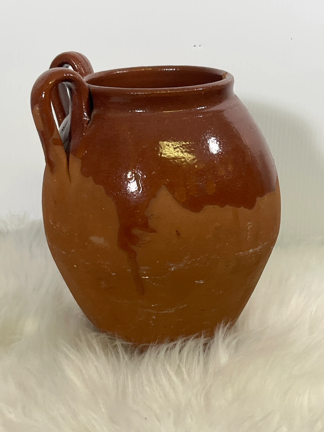 Vintage/Antique Glazed Terracotta Confit Pot - Rustic Home Decor - photo 3