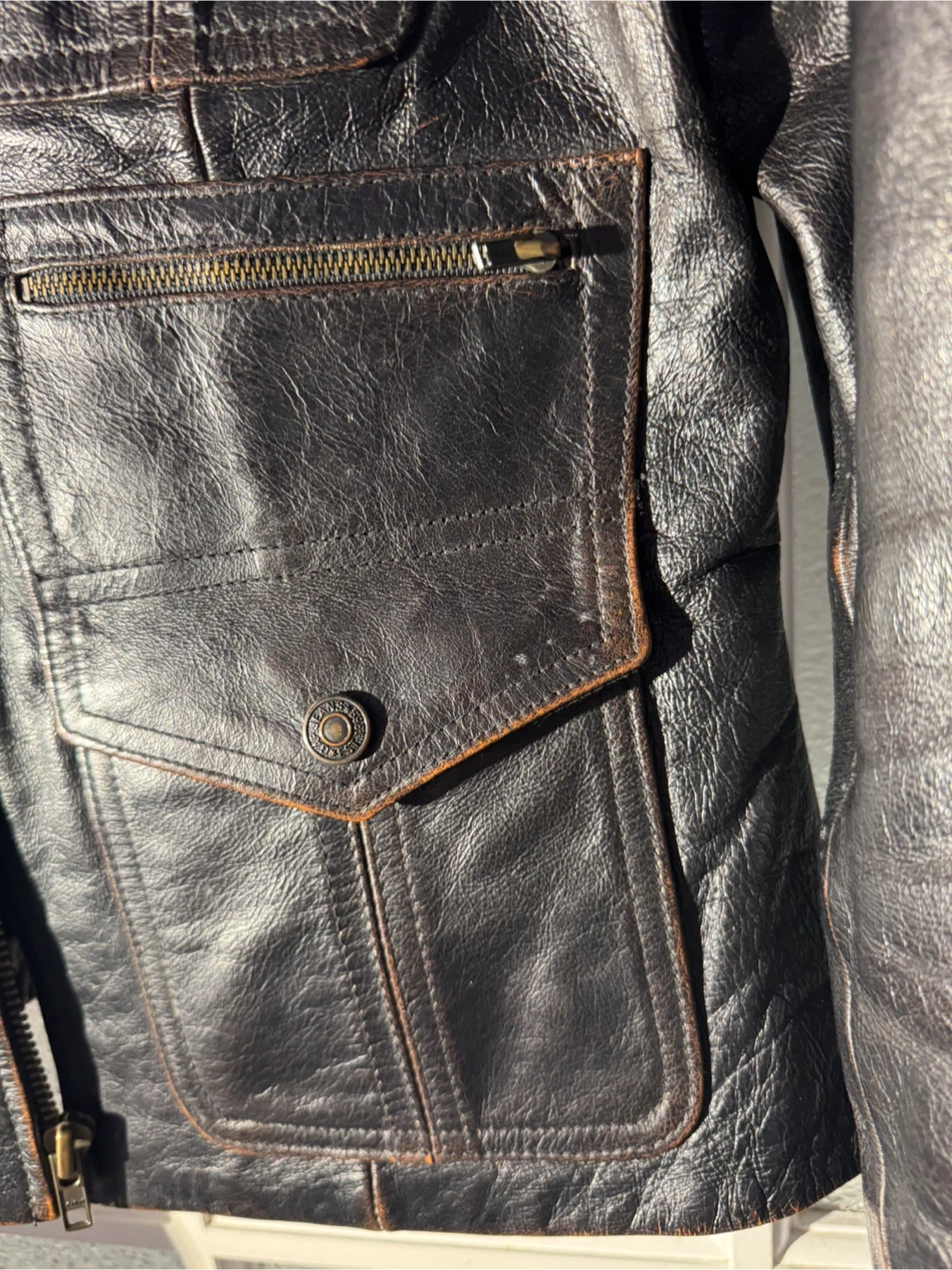 Gap Brown Leather Jacket - photo 3