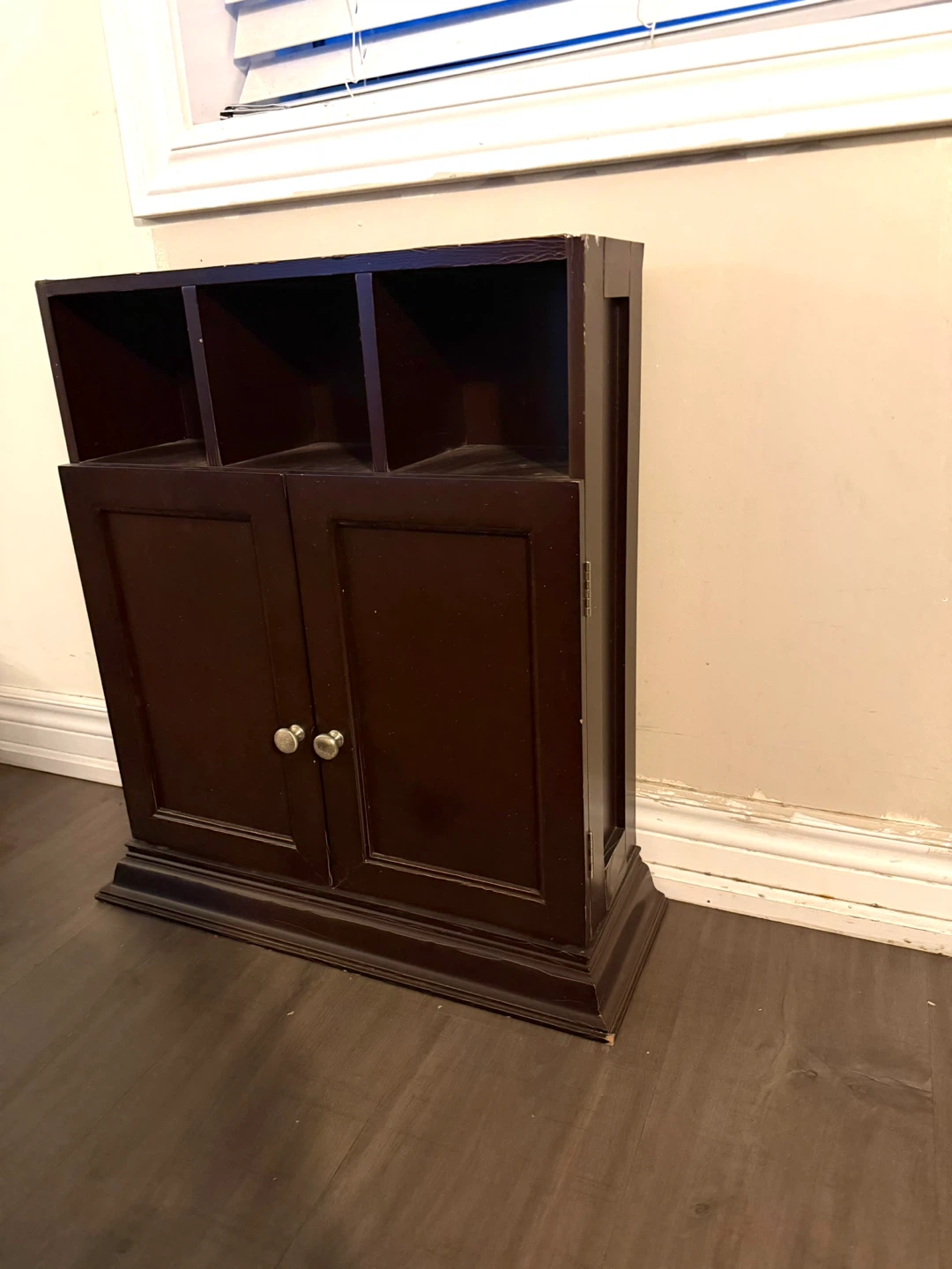 Dark Brown Wooden Storage Cabinet
