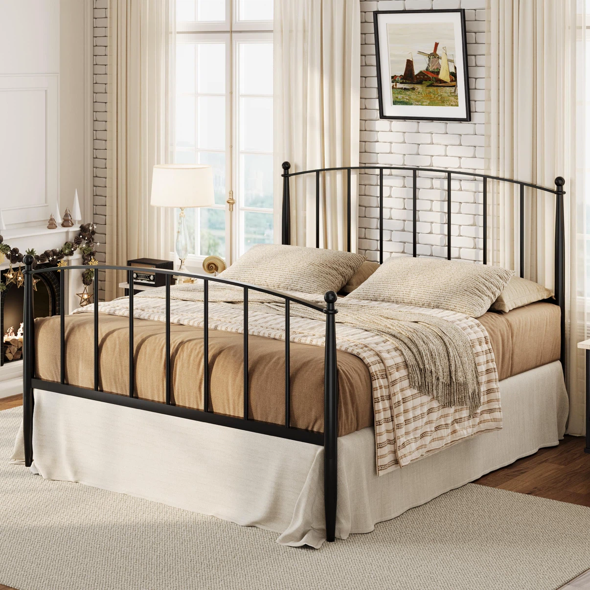 SHA CERLIN Queen Metal Bed Frame