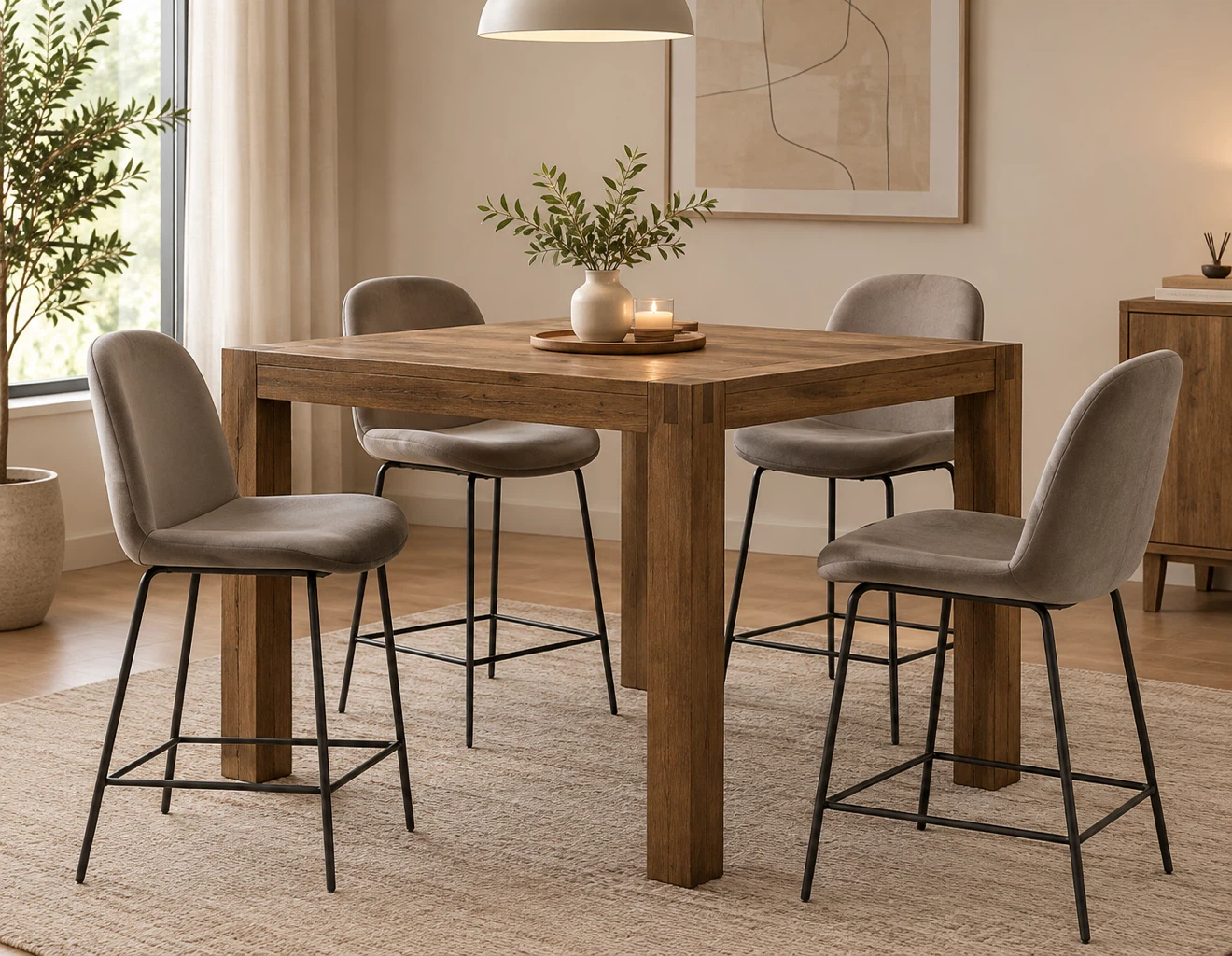 Selling 4pc Velvet Bar Stools Grey