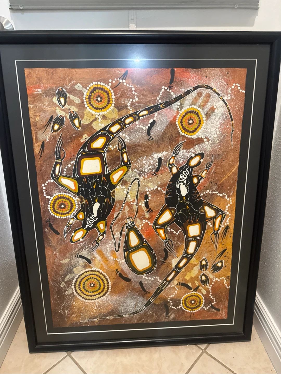 Framed Aboriginal Dot Art Painting - photo 2
