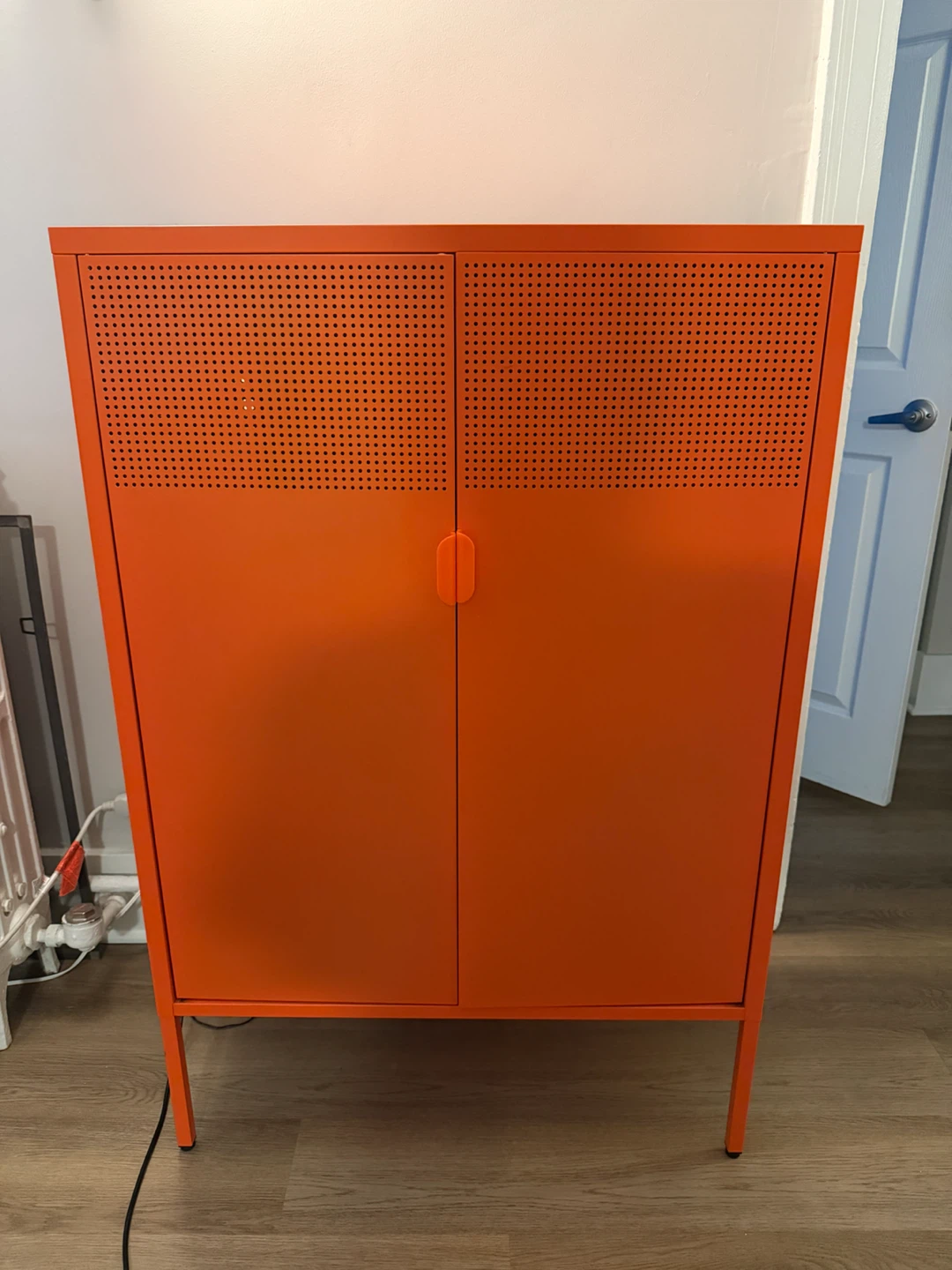 Orange Metal Storage Cabinet