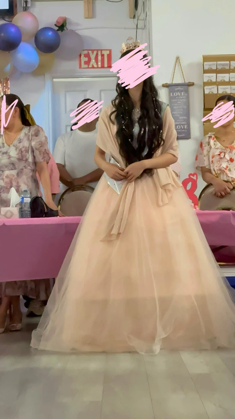 Beaded Tulle Gown with Matching Wrap