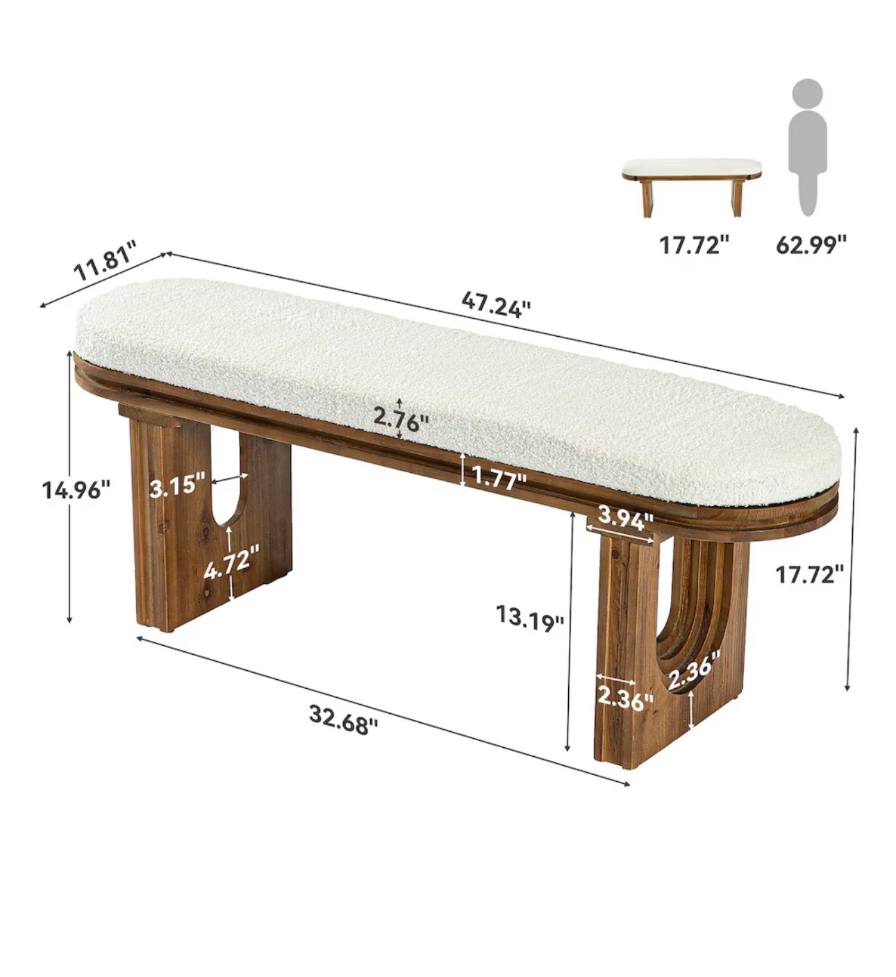 Brand new Upholstered Wooden Bench - photo 5