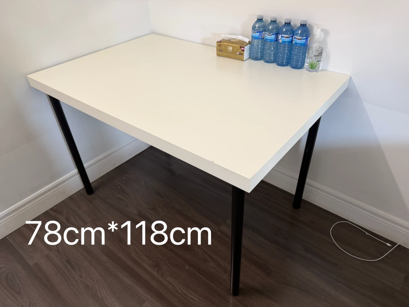 Ikea White desk with black legs - photo 4