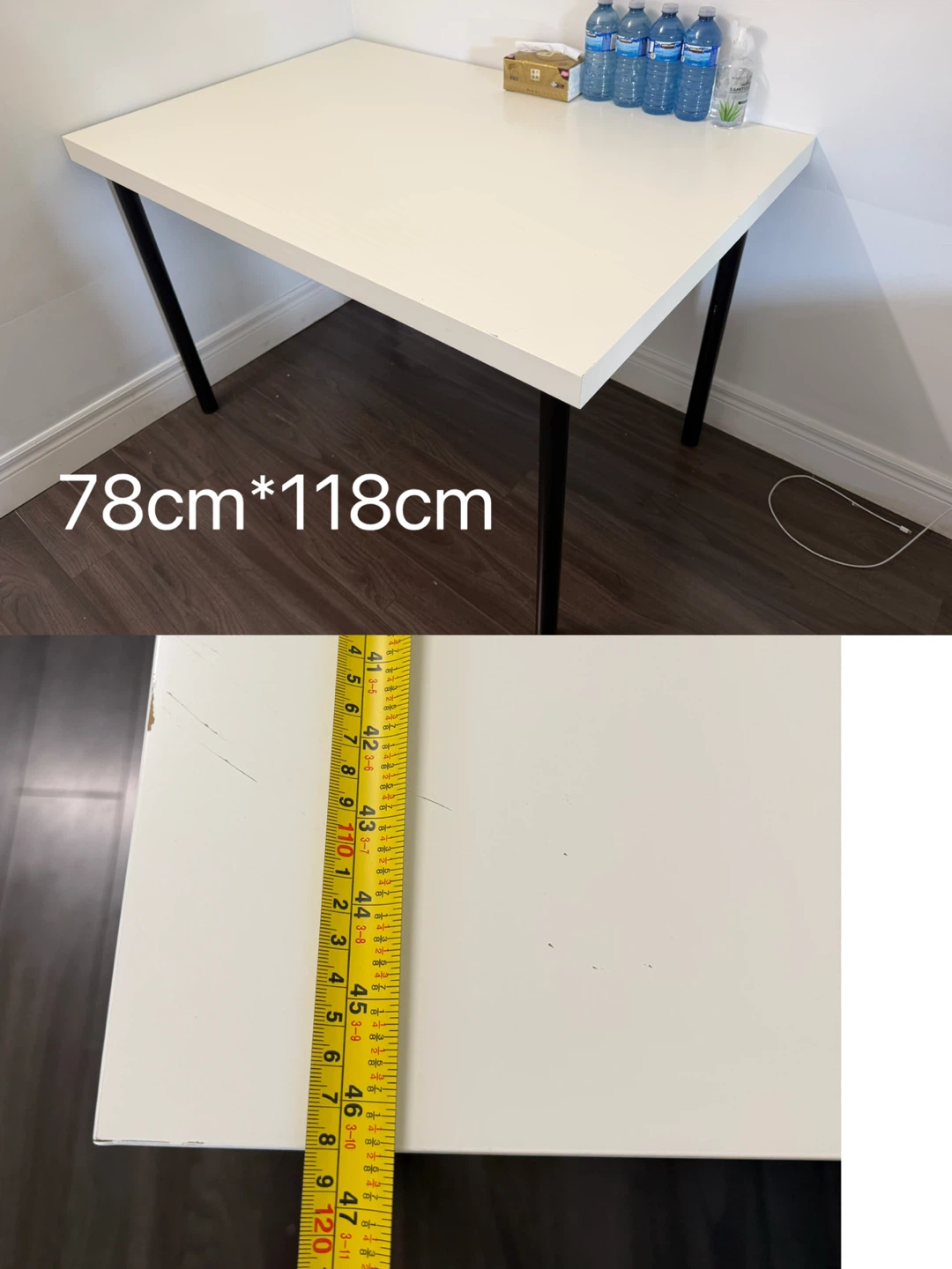 Ikea White desk with black legs - photo 5