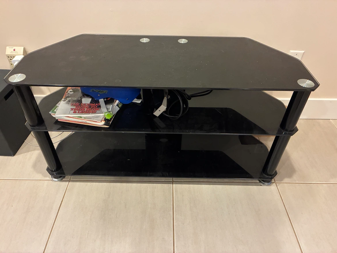 Black Glass TV Stand