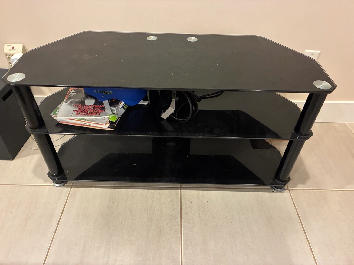 Black Glass TV Stand - photo 2