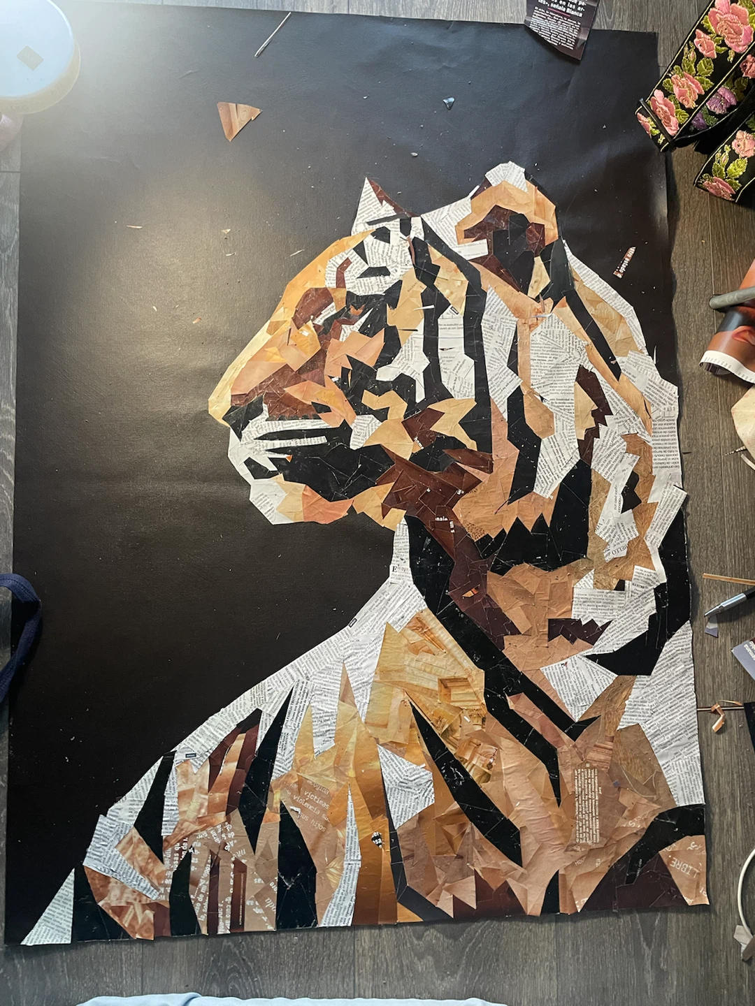 Tiger Paper Collage Artwork