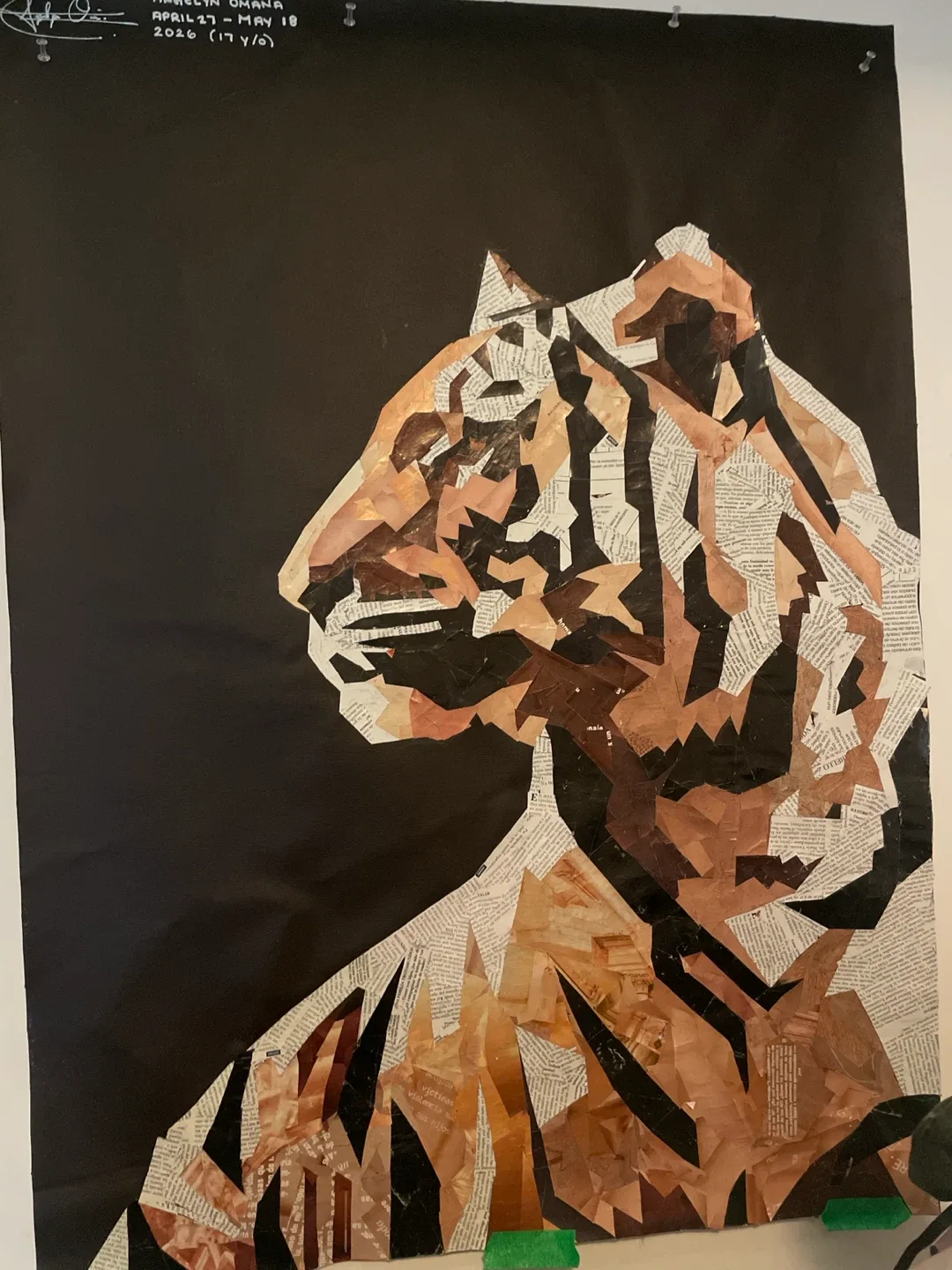 Tiger Paper Collage Artwork - photo 2