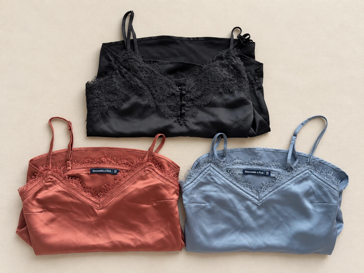 MOVING SALE ✨ Abercrombie & Fitch Lace-Trim Satin camisoles