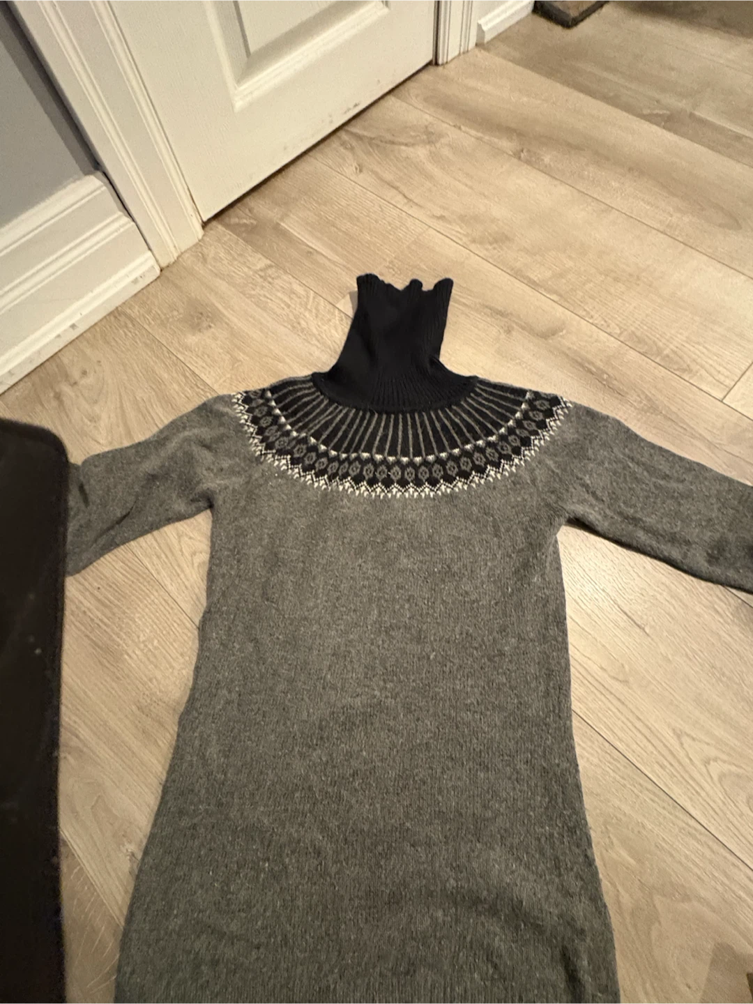 JACOB Grey and Black Fair Isle Turtleneck Sweater - photo 2