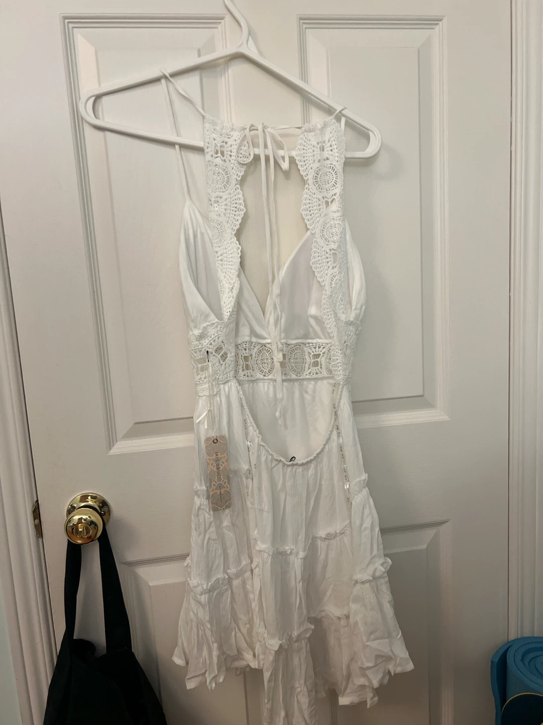 Iris Basic White Crochet Detail Dress - photo 2
