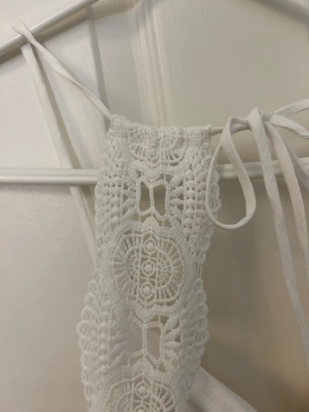 Iris Basic White Crochet Detail Dress - photo 3