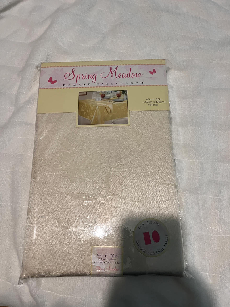 Spring Meadow Damask Tablecloth 60in x 120in