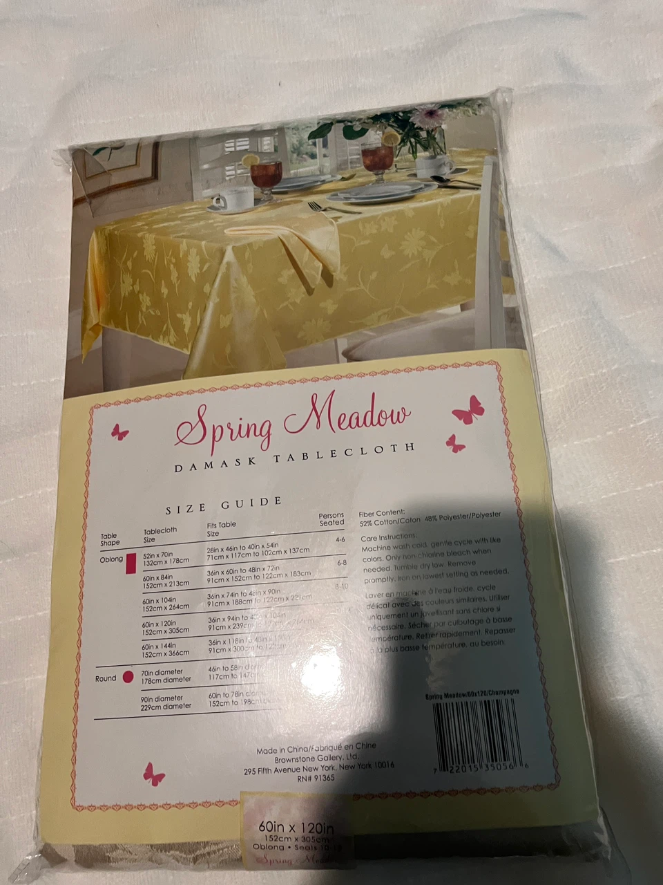 Spring Meadow Damask Tablecloth 60in x 120in - photo 2