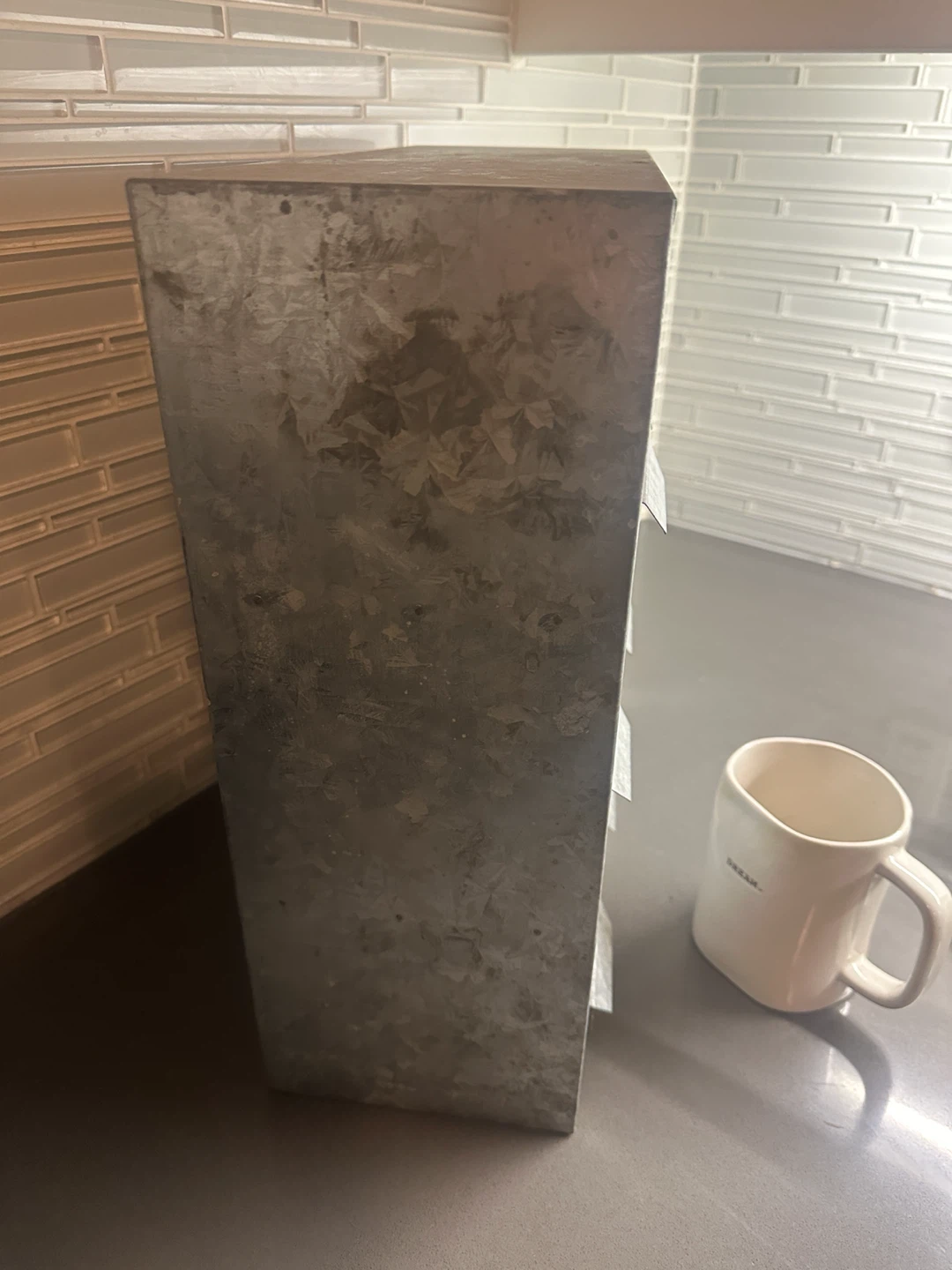 VINTAGE GALVANIZED STEEL STORAGE BOX BIN ORGANIZER SHELF - photo 3