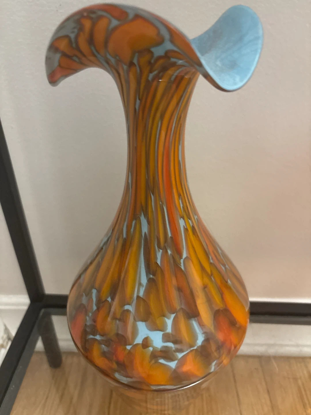 Vintage 1960s Hand-Blown Art Glass Vase - photo 2
